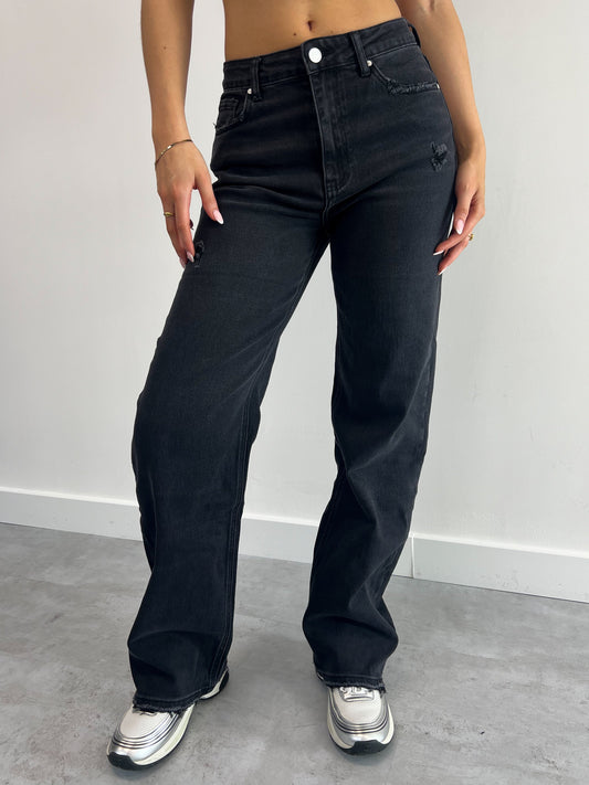 BLACK WASH DISTRESSED JEANS 3328