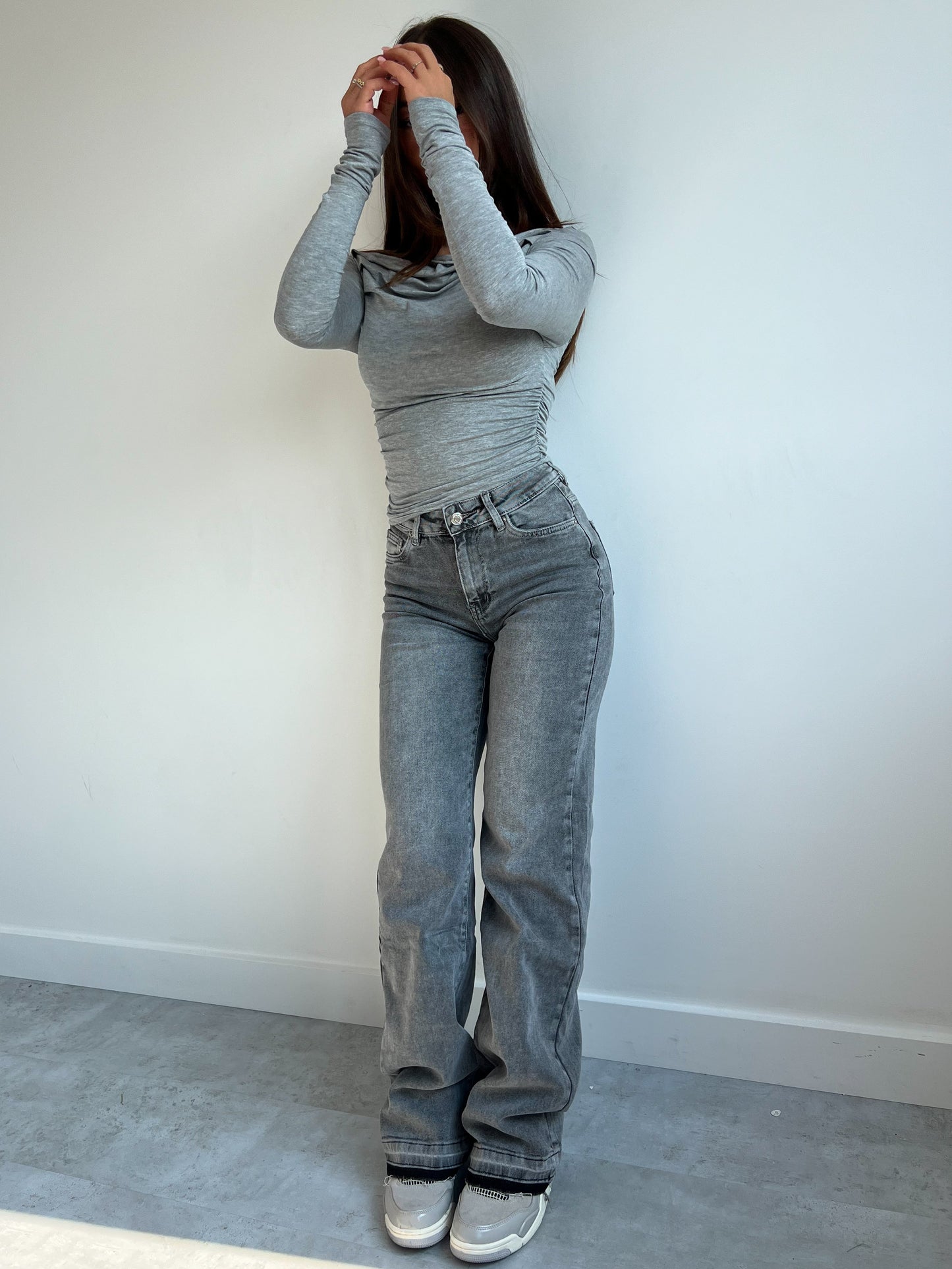 UNFOLDED TALL JEANS GREY Q158