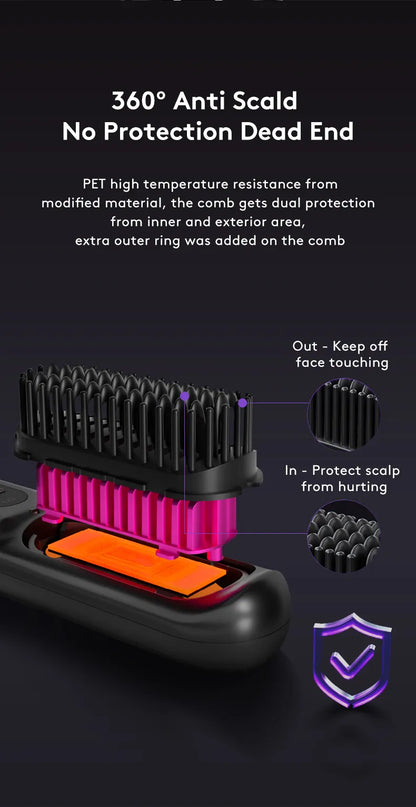 2-in-1 Wireless Hair Straightener & Curler Brush