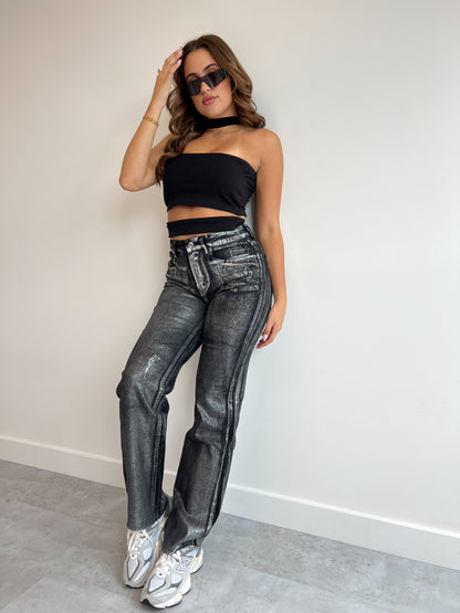 METALLIC GLOW JEANS BLACK